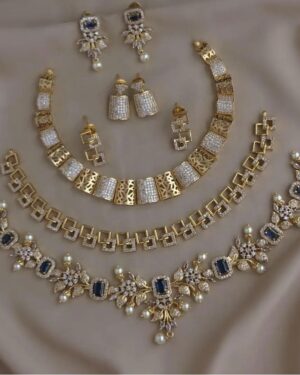 Pure Zirconian Diamond Necklace Set (3 Sets), ORN10588