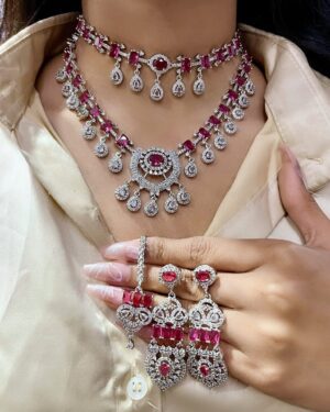 Pure Zirconian Diamond Necklace Set, ORN10625