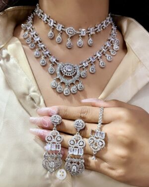 Pure Zirconian Diamond Necklace Set, ORN10628