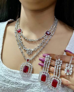 Pure Zirconian Diamond Necklace Set, ORN10631