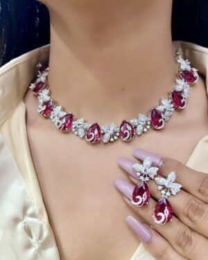 Pure Zirconian Diamond Necklace Set, ORN10748