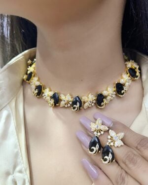 Pure Zirconian Diamond Necklace Set, ORN10757