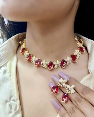 Pure Zirconian Diamond Necklace Set, ORN10758