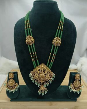 Kundan and Beads Temple Jewellery Set, ORN20131