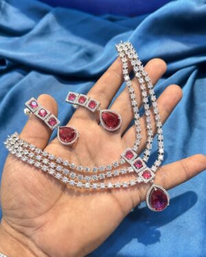 Pure Zirconian Diamond Necklace Set, ORN20406