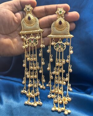 kundan Long Jhumka Earrings, ORN20412