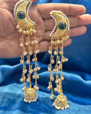 kundan Long Jhumka Earrings, ORN20416