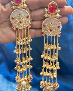 kundan Long Jhumka Earrings, ORN20419