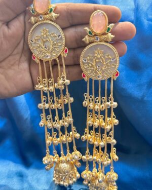 kundan Long Jhumka Earrings, ORN20420