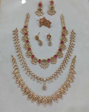 Pure Zirconian Diamond Necklace Set (3 Sets), ORN30149