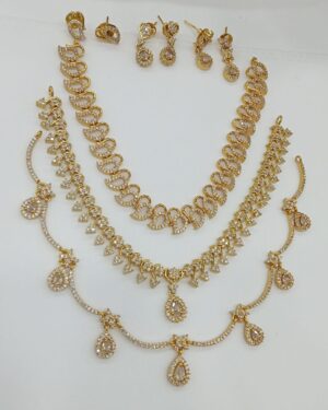 Pure Zirconian Diamond Necklace Set (3 Sets), ORN30150