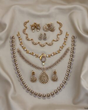 Pure Zirconian Diamond Necklace Set (3 Sets), ORN30185
