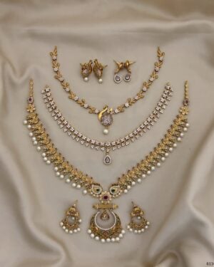 Pure Zirconian Diamond Necklace Set (3 Sets), ORN30188