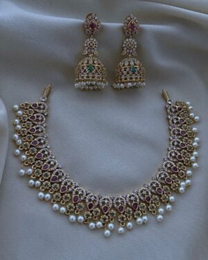 Pure Zirconian Diamond Necklace Set, ORN30217