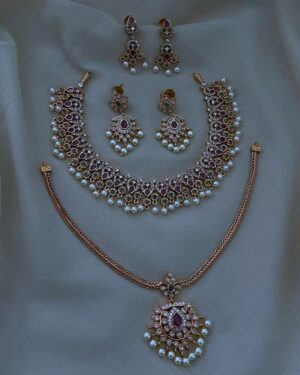 Pure Zirconian Diamond Necklace Set (2 Sets), ORN30223