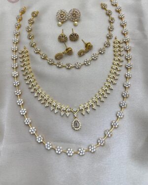 Pure Zirconian Diamond Necklace Set (3 Sets), ORN30226