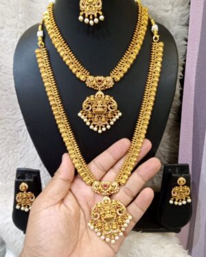 Kundan Temple Necklace Sets, ORN30237