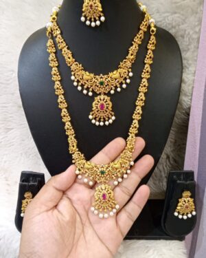 Kundan Temple Necklace Sets, ORN30238