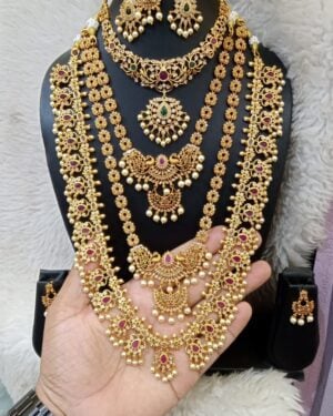 Kundan Temple Necklace Sets, ORN30239