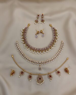 Pure Zirconian Diamond Necklace Set (3 Sets), ORN30251