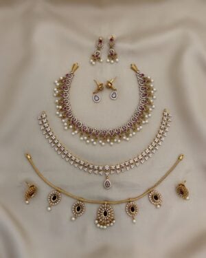 Pure Zirconian Diamond Necklace Set (3 Sets), ORN30255