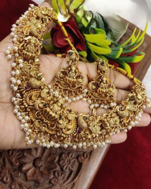 Kundan Temple Necklace Sets, ORN30285