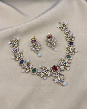 Pure Zirconian Diamond Necklace Sets, ORN30292