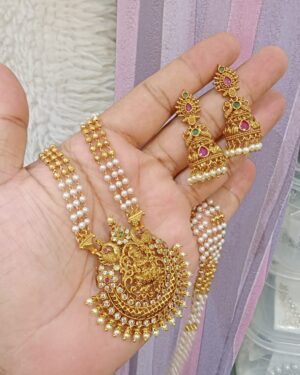 Kundan Temple Necklace Set, ORN305609