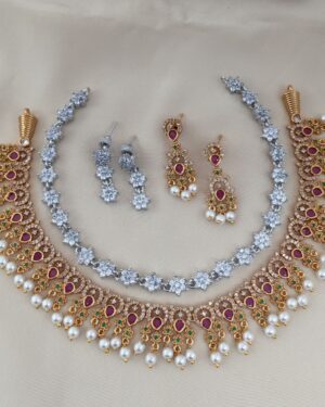 Pure Zirconian Diamond Necklace Set (2 Sets), ORN30634