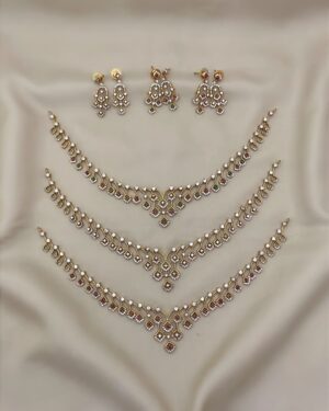 Pure Zirconian Diamond Necklace Set (3 Sets), ORN30650