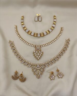 Pure Zirconian Diamond Necklace Sets, ORN30694