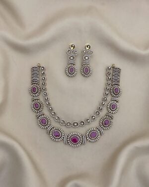 Pure Zirconian Diamond Necklace with Earrings Set, ORN31188
