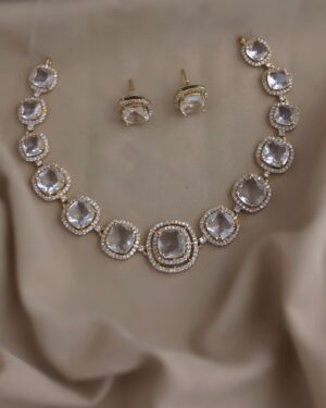 Pure Zirconian Diamond Necklace with Earrings Set, ORN31213