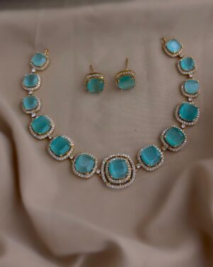 Pure Zirconian Diamond Necklace with Earrings Set, ORN31214