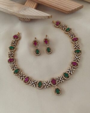 Pure Zirconian Diamond Necklace with Earrings Set, ORN31221