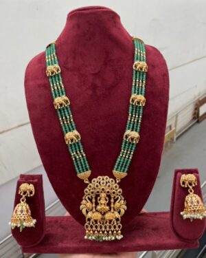 Temple Kundan Necklace with Earrings Set, ORN31225