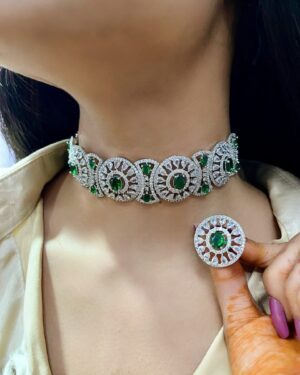 Pure Zirconian Diamond Necklace with Earrings Set, ORN31253