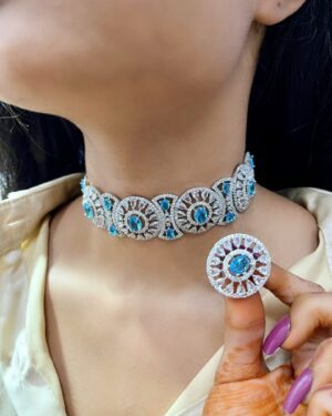 Pure Zirconian Diamond Necklace with Earrings Set, ORN31261