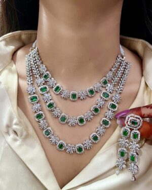 Pure Zirconian Diamond Necklace with Earrings Set, ORN31264