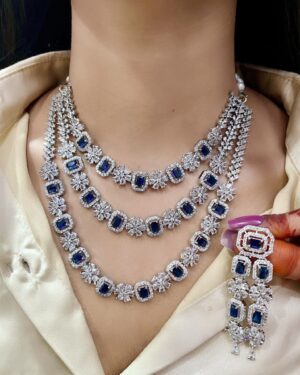 Pure Zirconian Diamond Necklace with Earrings Set, ORN31268