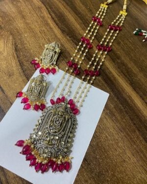 Temple Pure Zirconian Diamond Necklace with Earrings Set, ORN31269