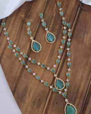 Pure Zirconian Diamond Necklace with Earrings Set, ORN31273