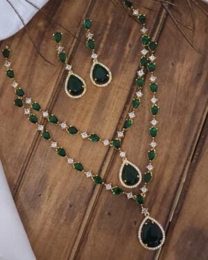 Pure Zirconian Diamond Necklace with Earrings Set, ORN31274