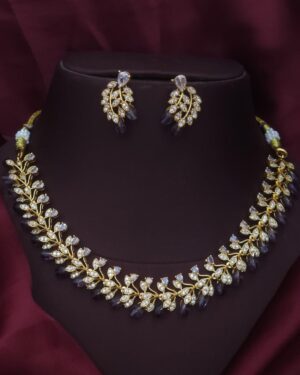Pure Zirconian Diamond Necklace with Earrings Set, ORN31276