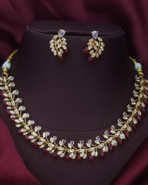 Pure Zirconian Diamond Necklace with Earrings Set, ORN31278