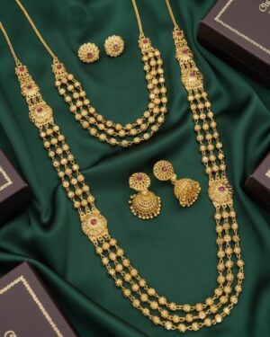 Kundan Necklace with Earrings Set (2 sets), ORN31282