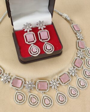 Pure Zirconian Diamond Necklace with Earrings Set, ORN31285