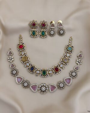 Pure Zirconian Diamond Necklace with Earrings Set (2 Sets), ORN31289