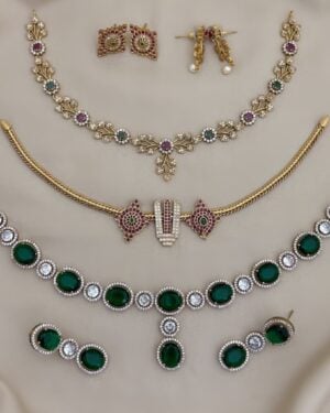 Pure Zirconian Diamond Necklace Set (3 Sets), ORN31371