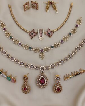 Pure Zirconian Diamond Necklace Set (3 Sets), ORN31373